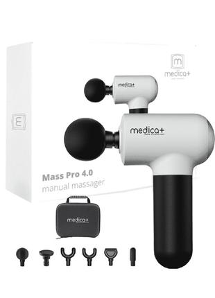 Перкусійний масажер для тіла і м'язів medica+ masshand pro 4.0 white