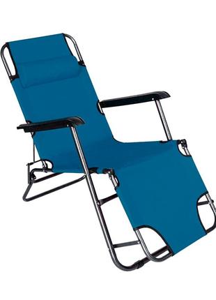 Крісло-шезлонг yt36697, 1530 * 600 * 800 мм, dark blue, oem крісло шезлонг для відпочинку на природі