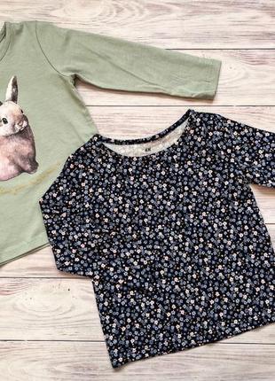 Набор: футболка (топ) с длинным рукавом h&amp;m для девочки