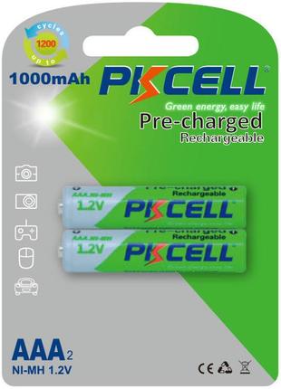 Акумулятор aaa pkcell aaa1000-2b 1000mah 1.2v ni-mh rtu rechargeable battery 2 шт