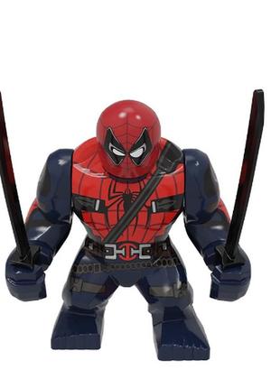 Фигурка конструктор большой дедпул человек паук с двумя мечами 7 см