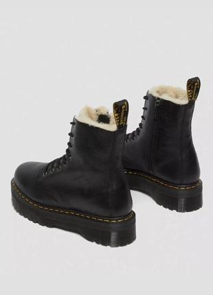 Dr. martens jadon faux fur lined leather platform boots4 фото