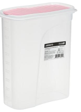 Контейнер для сипучих продуктів ardesto fresh ar1225pp пластиковий 2.5л рожевий