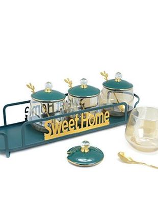 Банки на подставке "sweet home" 5пр/наб 300мл yg00934-4