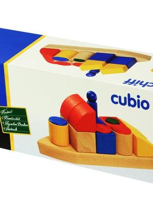 Деревянный конструктор nic серии cubio кораблик 27 элементов (nic2131)
