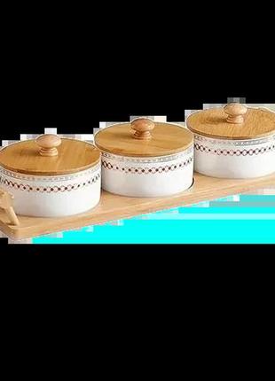 Банки на подставке "pharaoh" stenson yg01137-w 4пр/наб 41*13*8см white