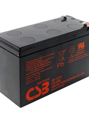 Акумуляторна батарея csb gpl1272f2, 12v 7,2ah (151х65х100мм) 2,63кг q10