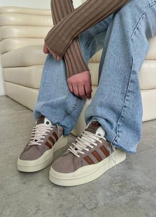 Кросівки adidas campus x bad bunny brown beige9 фото