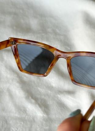 Сонцезахисні окуляри "котяче око"  mango жіночі трендові коричневі тваринний принт тренд 20248 фото