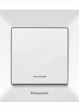 Вимикач panasonic arkedia slim одноклавішний з підсвіткою, білий