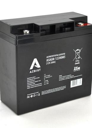 Акумулятор asbist super agm asagm-12200m5, black case, 12v 20.0ah (181 х 77 х 167) q4