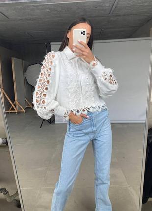 Женская красивая рубашка с кружевом. женская рубашка креп-жатка