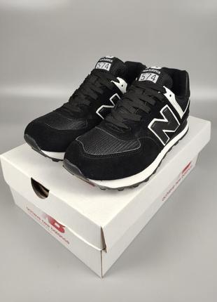 Кроссовки женские подростковые new balance 574 black off white