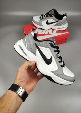 Кроссовки мужские nike air monarch iv white grey black3 фото