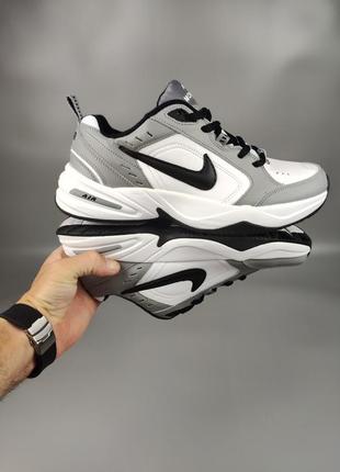 Кроссовки мужские nike air monarch iv white grey black9 фото