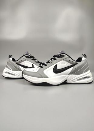 Кроссовки мужские nike air monarch iv white grey black6 фото