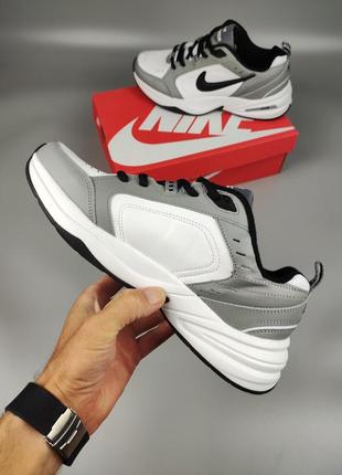 Кроссовки мужские nike air monarch iv white grey black4 фото