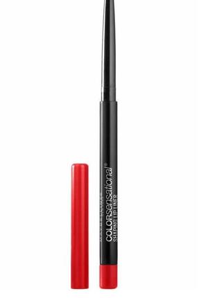 Олівець для губ maybelline new york color sensational shaping lip liner 80 red escape, 0.35 г1 фото