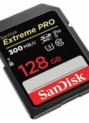 Карта памяти sdxc sandisk extreme pro 128gb class 10 uhs-i (u3) v90 w260mb/s r-300mb/s(sdsdxdk-128g-gn4in)