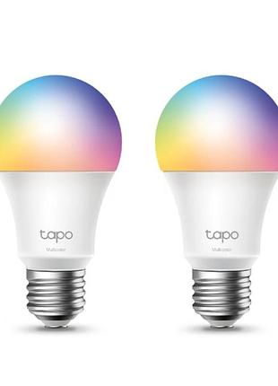 Разумная разноцветная led wi-fi лампа с регулировкой tp-link tapo l530e(2-pack) 8.7 вт/e27/806 лм
