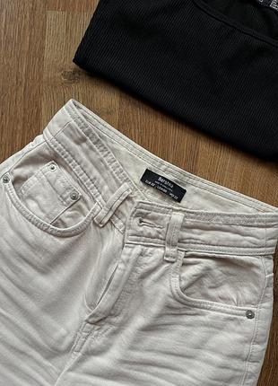 Джинсы палаццо бежевые, bershka, xs/32