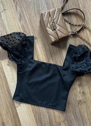 Топ чорний, укорочений, miss selfridge, s-m