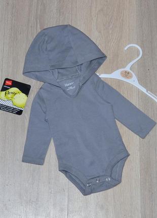 Боді hanes 0-6 міс. бодік з капюшоном класний кофта кофтинка довгий рукав для хлопчика...