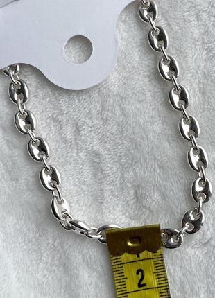 Ожерелье из двух цепочек трендовая цепочка под серебро базовая на каждый день mango8 фото