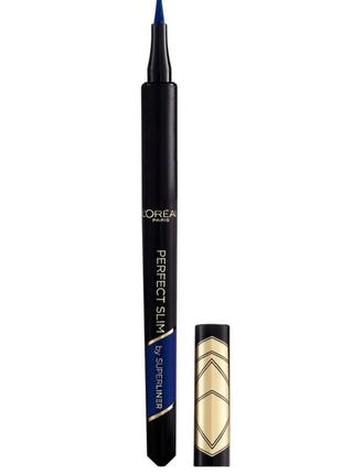 Ультратонкая подводка для век l'oreal paris super liner perfect slim 04 blue, 1 мл