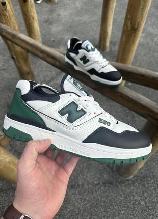 Кросівки new balance 550 (white & green)5 фото