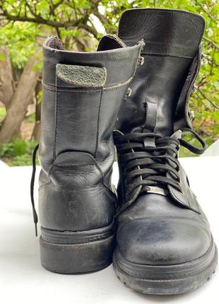 Чорні чоловічі берці, байкерьскі високі черевики
