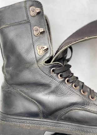 Чорні чоловічі берці, байкерьскі високі черевики