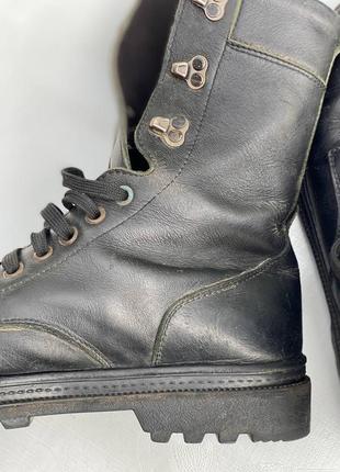 Чорні чоловічі берці, байкерьскі високі черевики