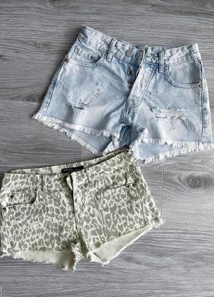 Шорты джинсовые короткие с потертостями рваные bianco print xs a stradivarius bershka акция двое по цене друг