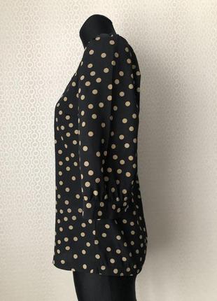 Интересная черная блуза в бежевый горошек от next, размер 6, укр 42-442 фото