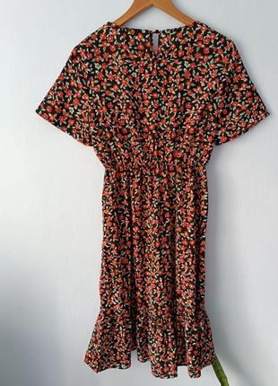 Плаття сукня міді квітковий принт базова класична літній одяг