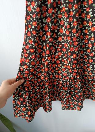 Плаття сукня міді квітковий принт базова класична літній одяг5 фото