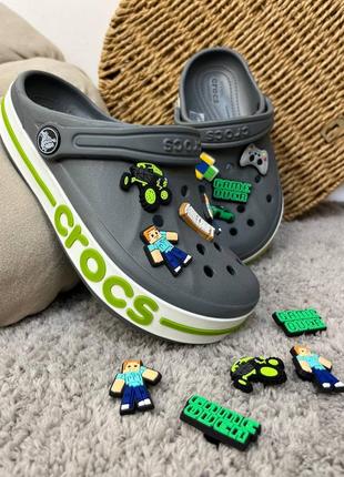 Crocs bayaband charcoal крокси сабо для хлопчиків