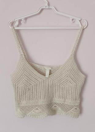 Вязаный топ h&m пляжный топ накидка на купальник
