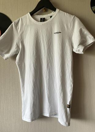 Футболка белая g-star raw