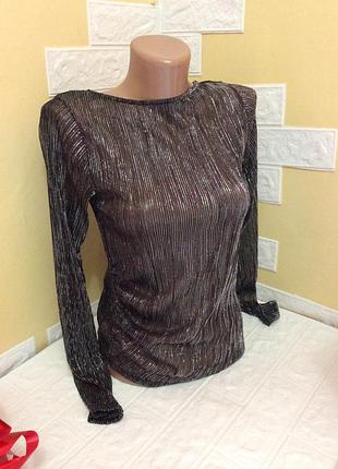 Блуза женская р.46-48 с длинным рукавом прозрачная люрекс