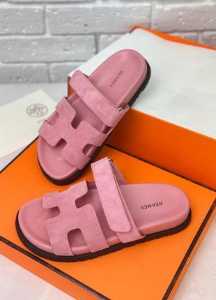 Капці hermes 36-41 гладка шкіра маломірять коробка , пильовик, картки