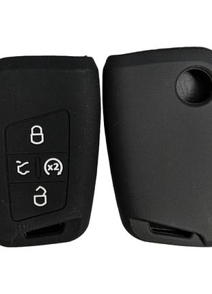 Силиконовый чехол для авто ключа volkswagen skoda 4 кнопки защита для ключа