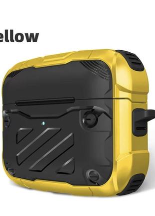 Чехол для airpods pro, защитный, с карабином, ударопрочный (yellow)