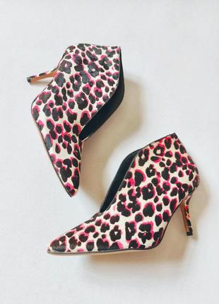 Кожаные леопардовые ботильоны asos 🇬🇧  38-39 размер