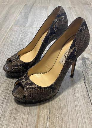 Туфли jimmy choo из змеиной кожи 38.5