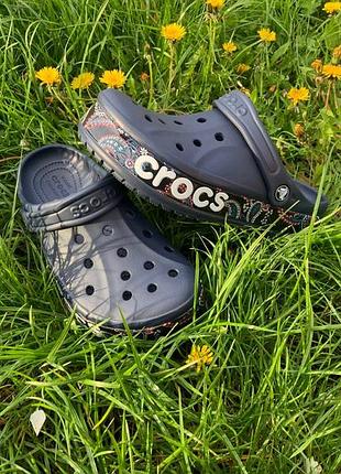 Крокси жіночі кроксы женские crocs 37 38 39 40 розміри bayaband bandana print navy clog