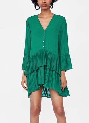 Zara мины платья туника овеосайз плиссе /8467/