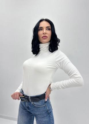 Женская теплая базовая водолазка зимняя однотонная