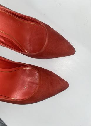 Червоні туфлі, красные туфли лодочки 38 р2 фото